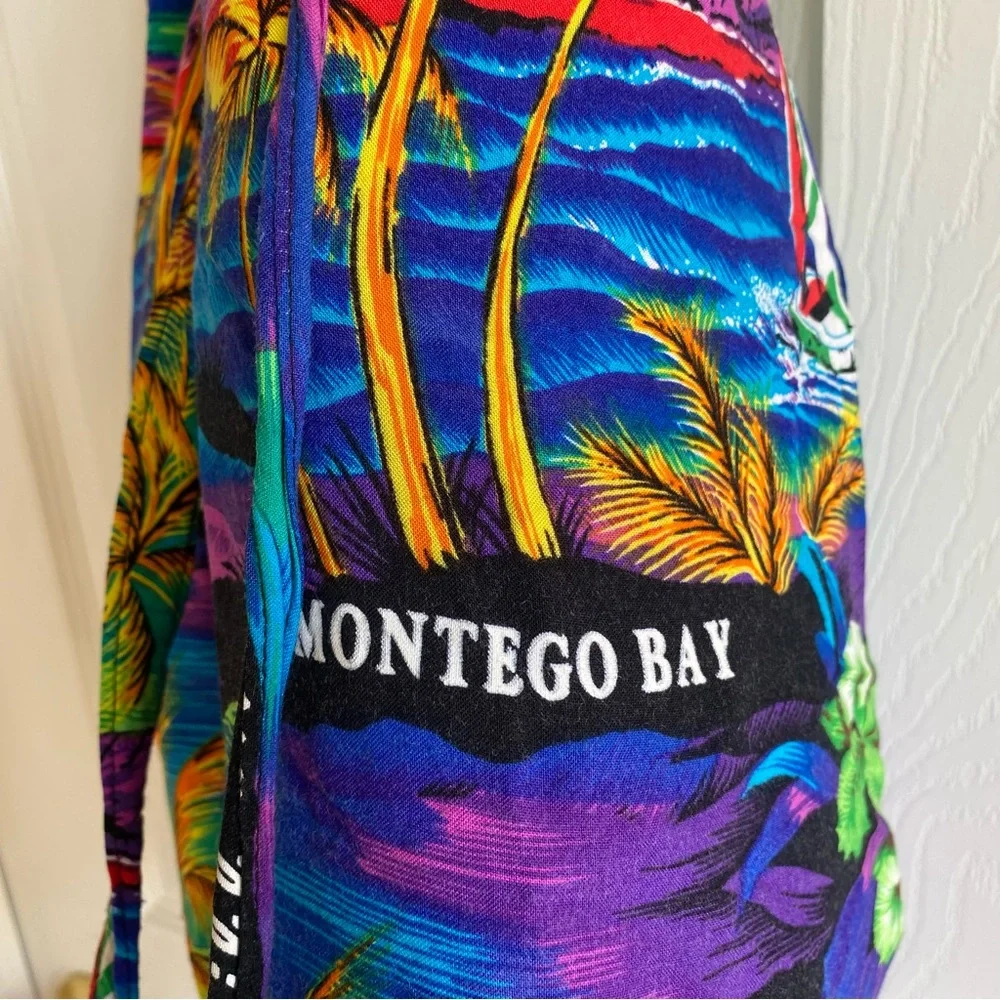 4/$20 Jamaica Caribbean Drawstring Lined Bucket Bag